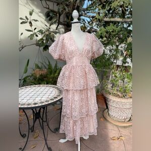 Maya Deluxe Dress in Peach Tapestry - Sz 10